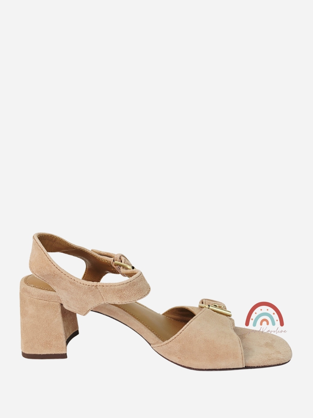 New! Madewell The Neeka Ankle-Strap Heeled Sandal in Suede Warm Umber 8 - Picture 5 of 15